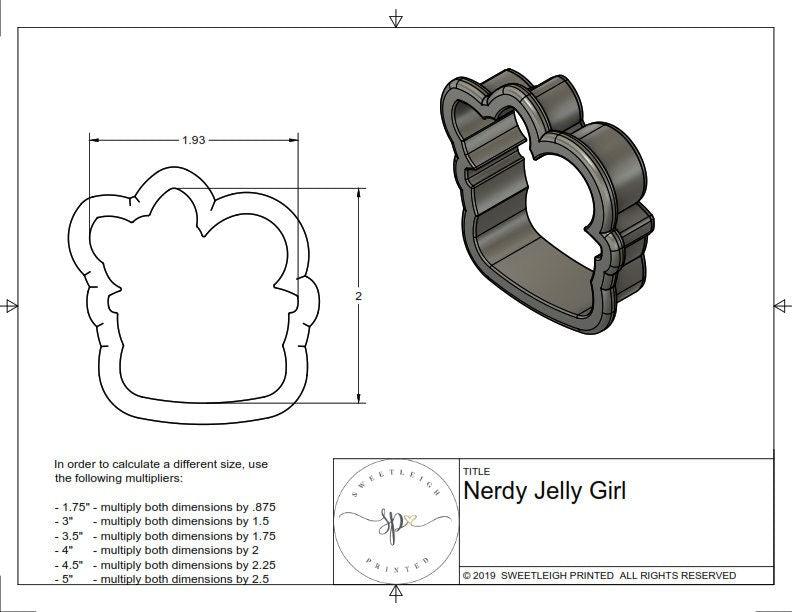 Nerdy Jelly Girl Cookie Cutter - Sweetleigh 