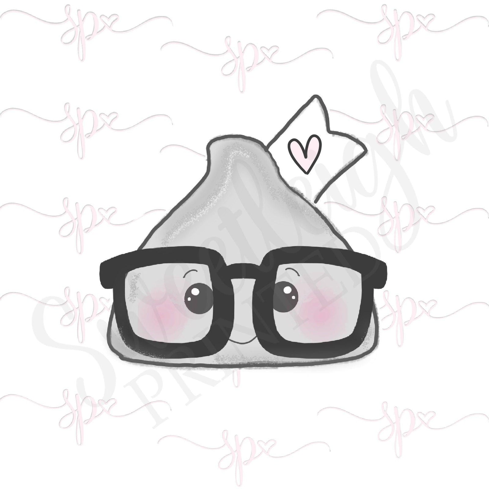 Nerdy Kawaii Chocolate Kiss Cookie Cutter - Sweetleigh 