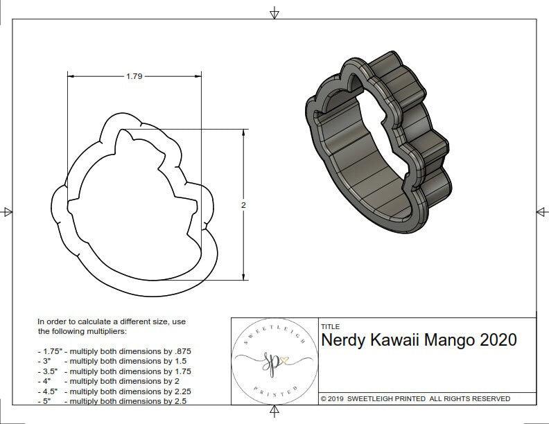 Nerdy Kawaii Mango 2020 Cookie Cutter - Sweetleigh 