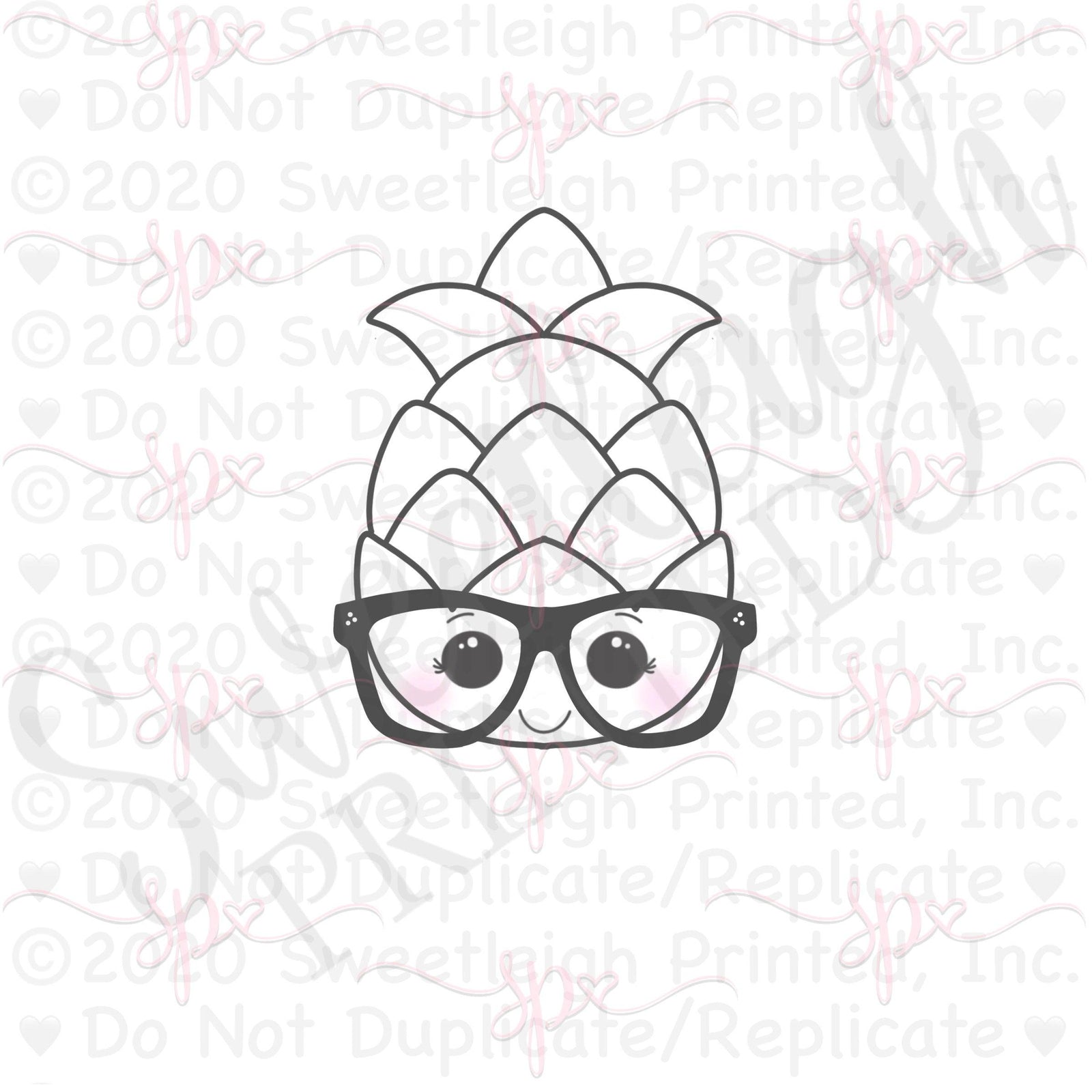 Nerdy Kawaii Pineapple Cookie Cutter - Sweetleigh 