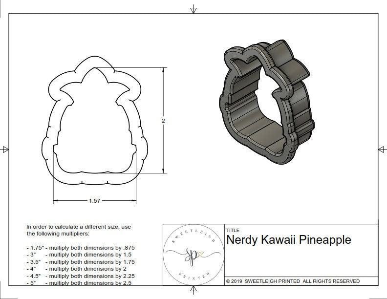 Nerdy Kawaii Pineapple Cookie Cutter - Sweetleigh 