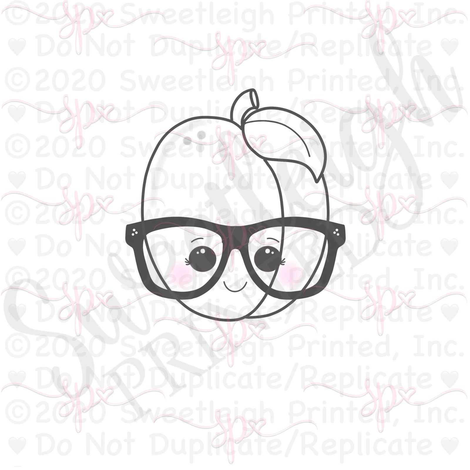 Nerdy Kawaii Plum 2020 Cookie Cutter - Sweetleigh 