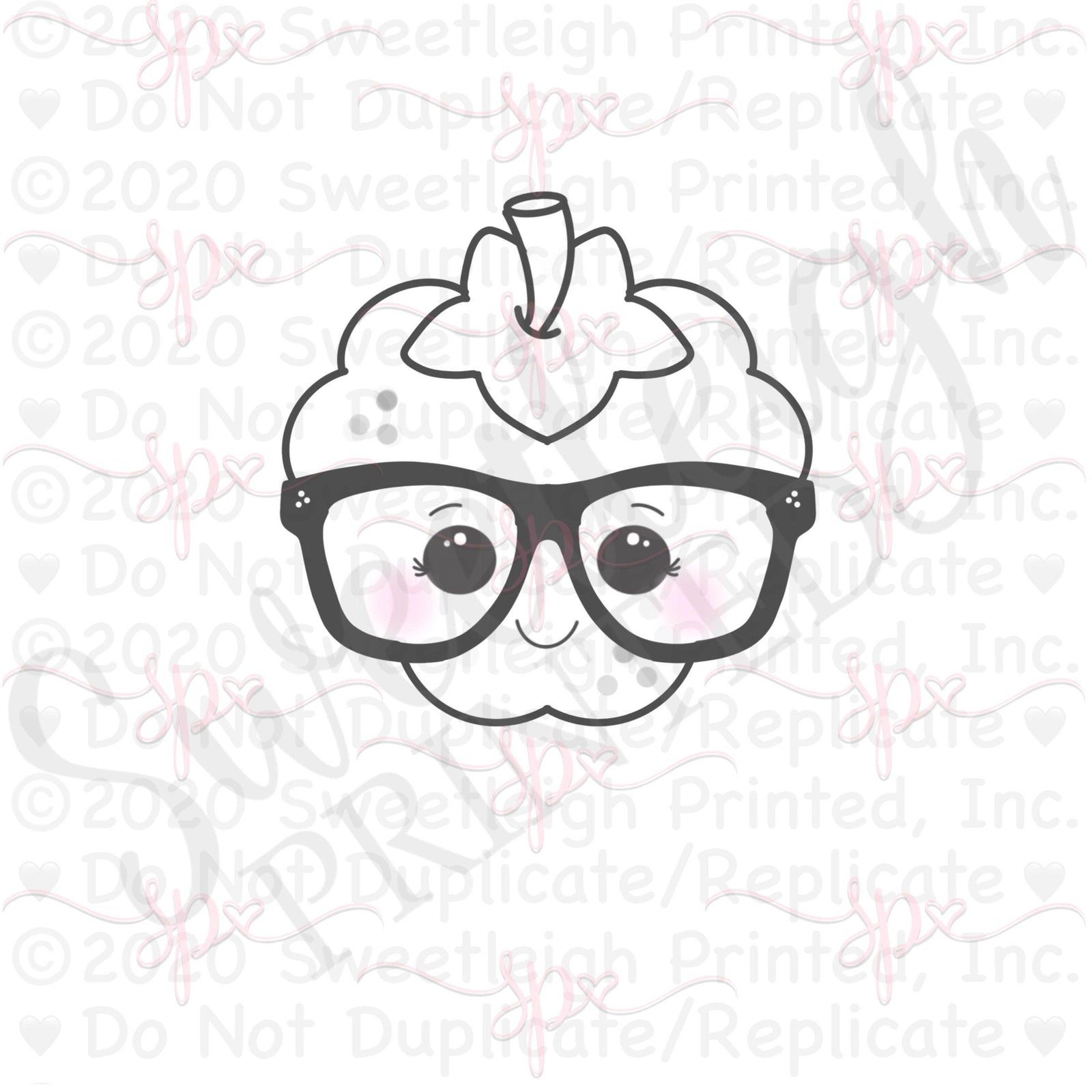 Nerdy Kawaii Raspberry 2020 Cookie Cutter - Sweetleigh 