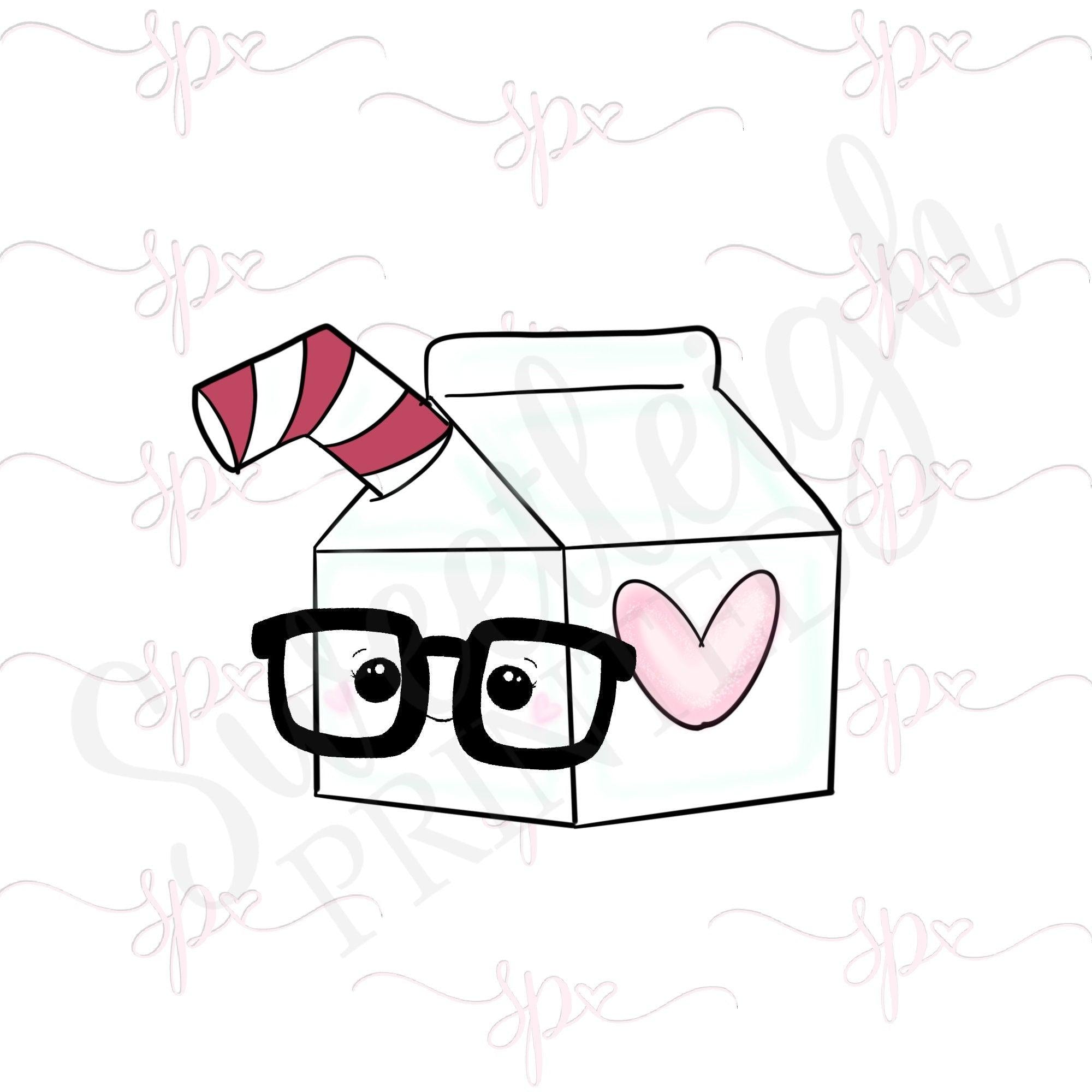 Nerdy Milk Carton with Straw Cookie Cutter - Sweetleigh 