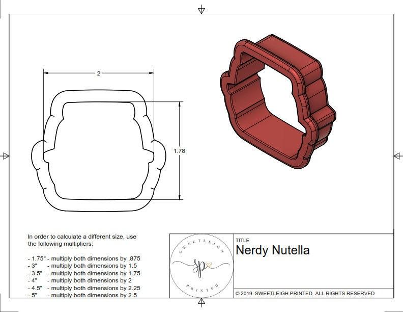 Nerdy Nutella Cookie Cutter - Sweetleigh 