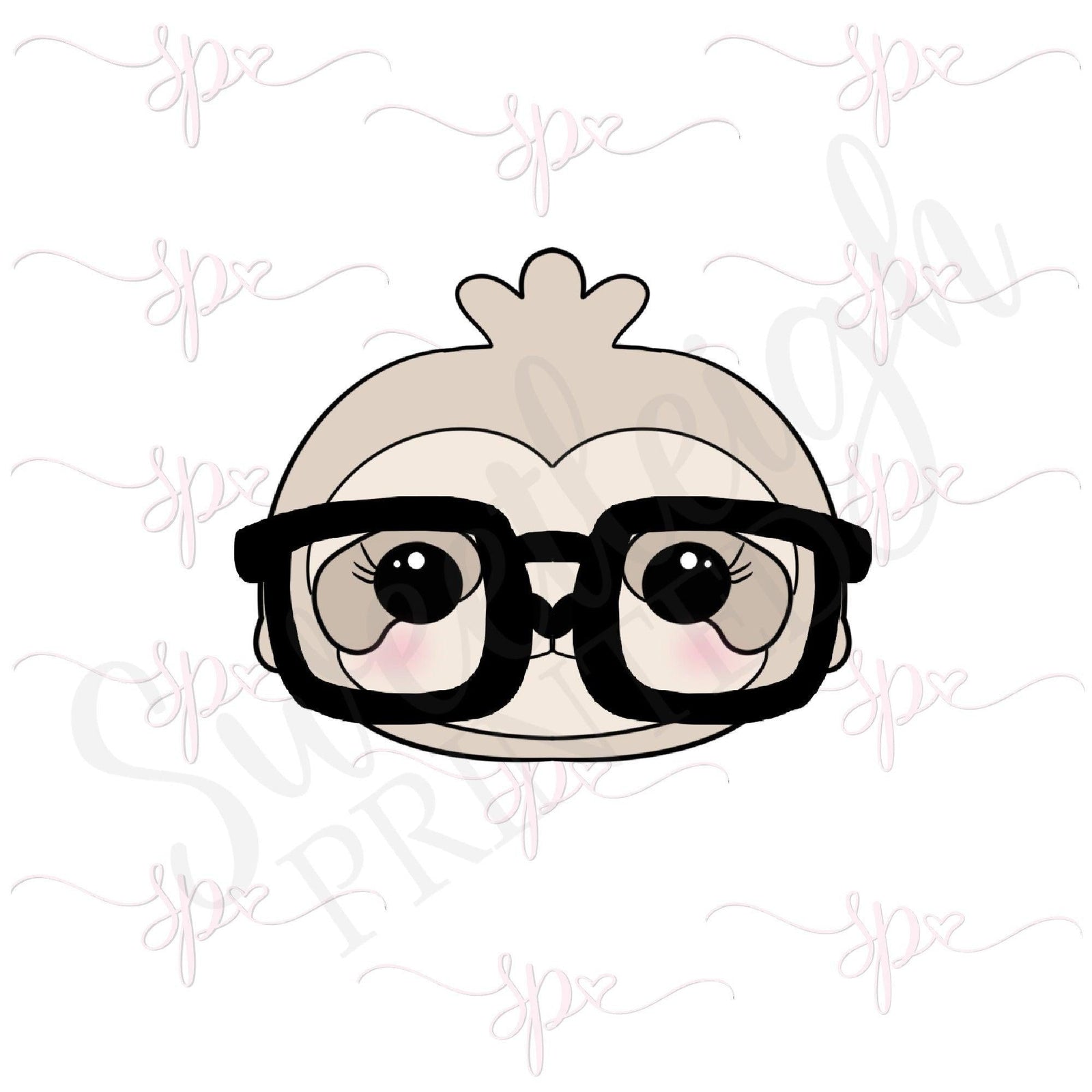Nerdy Sloth Face Cookie Cutter (nerdyslothface) - Sweetleigh 