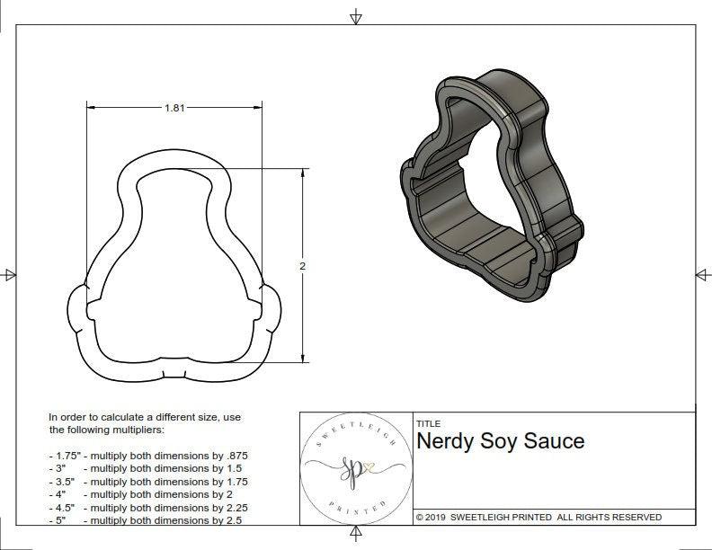 Nerdy Soy Sauce Cookie Cutter - Sweetleigh 