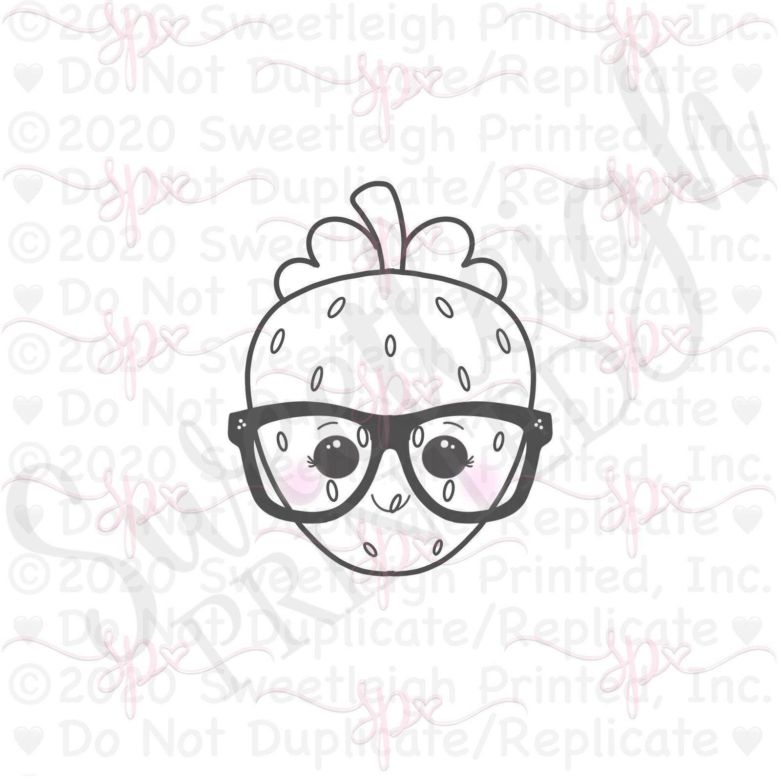 Nerdy Strawberry Cookie Cutter - Sweetleigh 