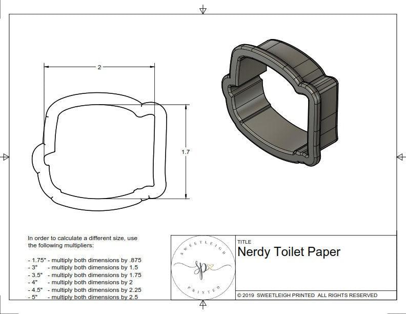 Nerdy Toilet Paper Cookie Cutter - Sweetleigh 