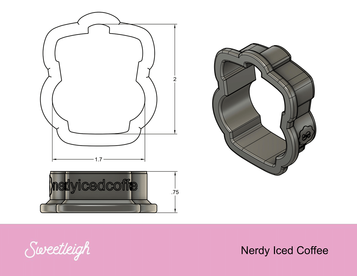 Nerdy Iced Coffee Cookie Cutter