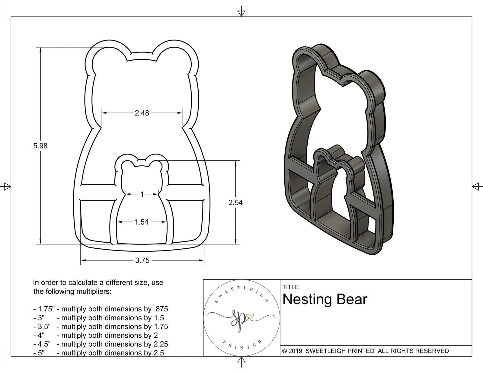 Nesting Bear 2021 Cookie Cutter - Sweetleigh 