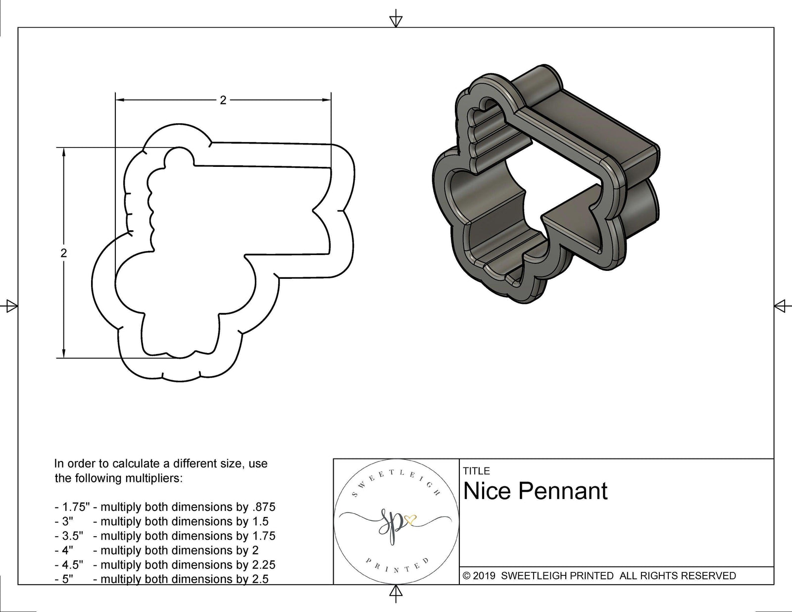 Nice Pennant Cookie Cutter - Sweetleigh 