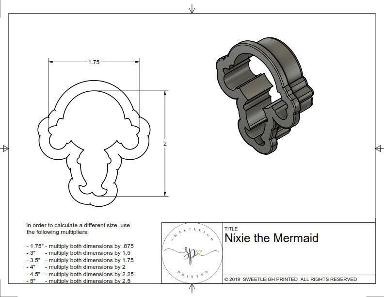 Nixie the Mermaid Cookie Cutter - Sweetleigh 