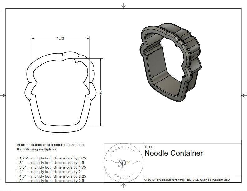 Noodle Container Cookie Cutter - Sweetleigh 