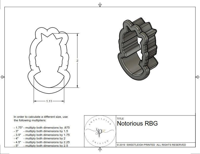 Notorious RBG cookie cutter - Sweetleigh 