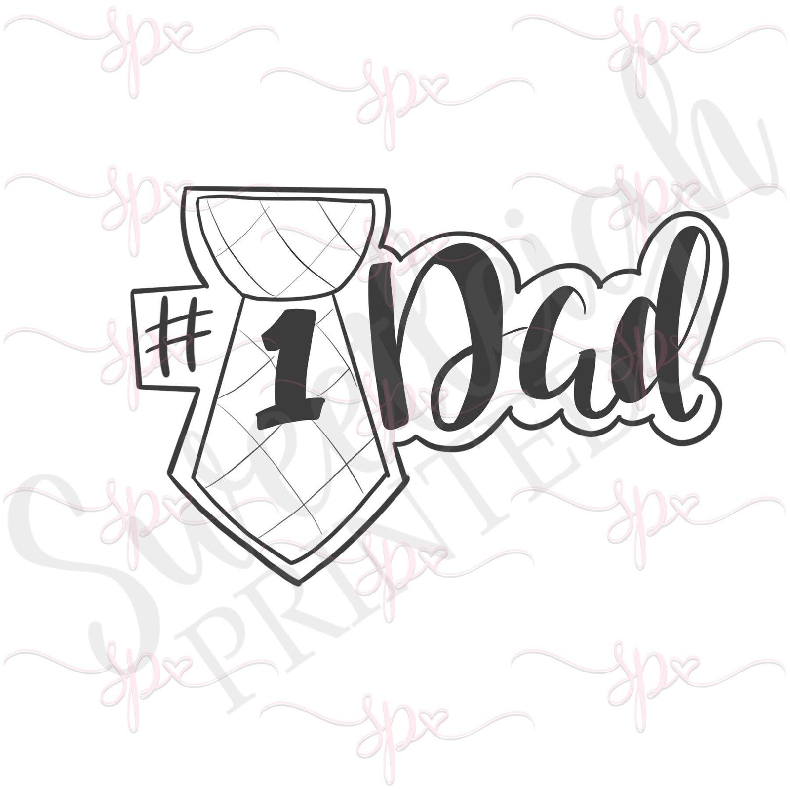 Number 1 Dad Tie Cookie Cutter - Sweetleigh 