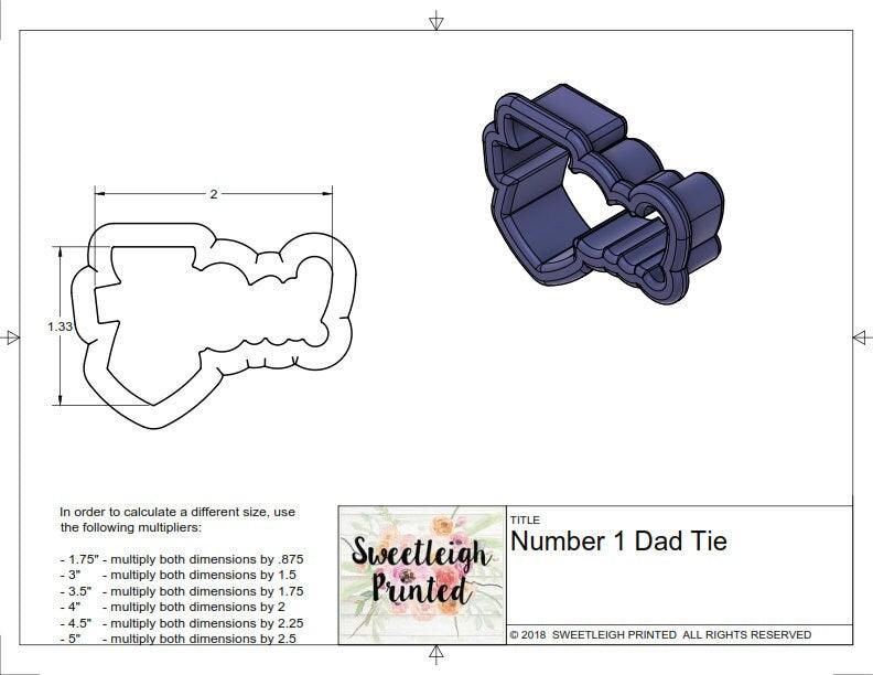 Number 1 Dad Tie Cookie Cutter - Sweetleigh 