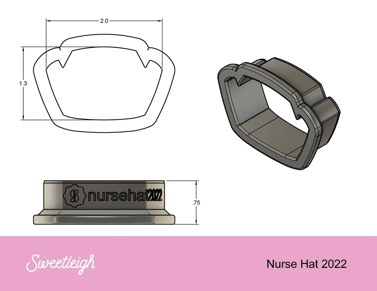 Nurse Hat 2022 Cookie Cutter - Sweetleigh 