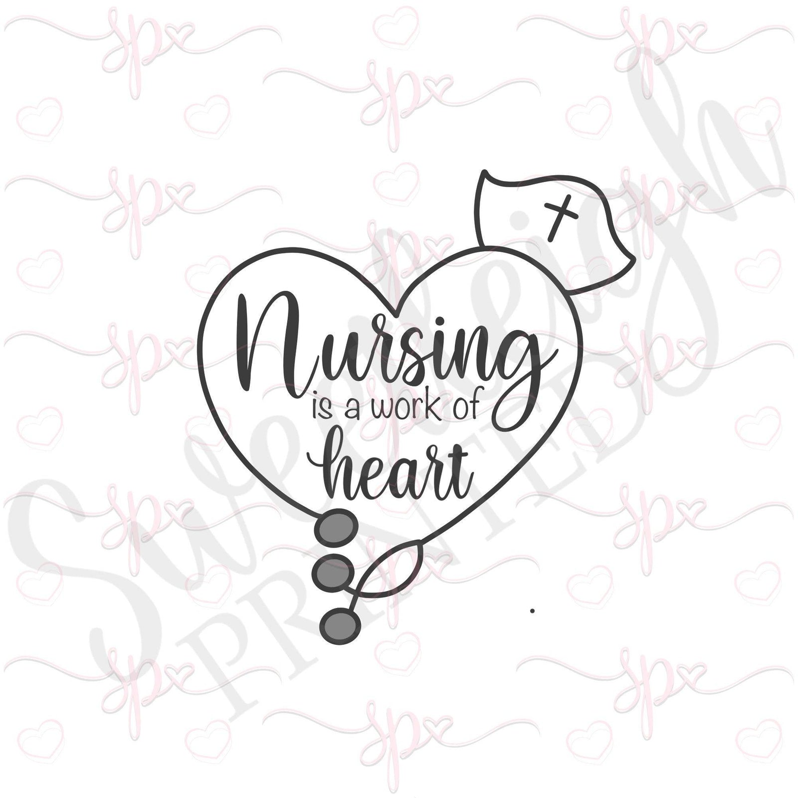 Nurse Heart Stethoscope Cookie Cutter - Sweetleigh 