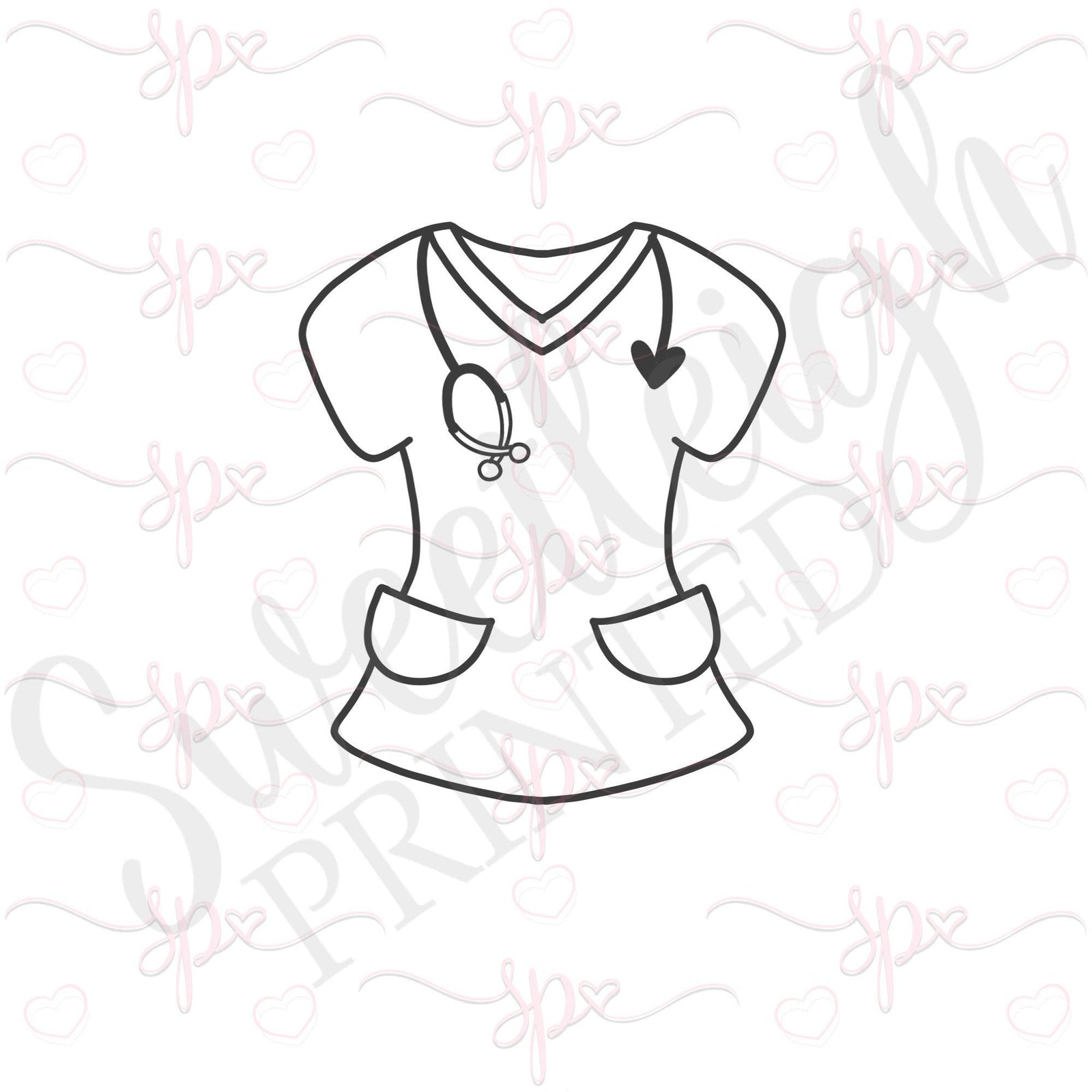 Nurse Scrubs Cookie Cutter - Sweetleigh 