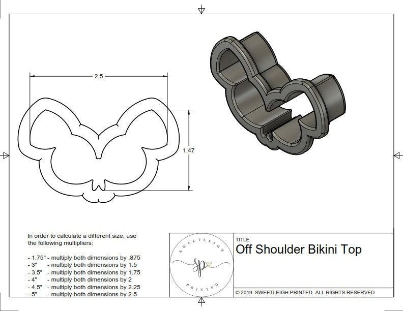 Off the Shoulder Bikini Cookie Cutter Set - Sweetleigh 