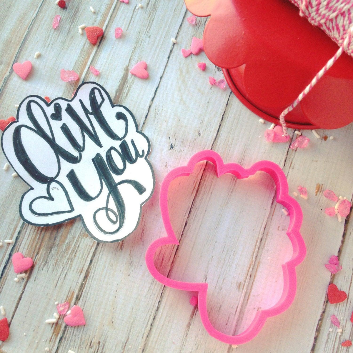 Olive You Hand Lettered Cookie Cutter - Sweetleigh 