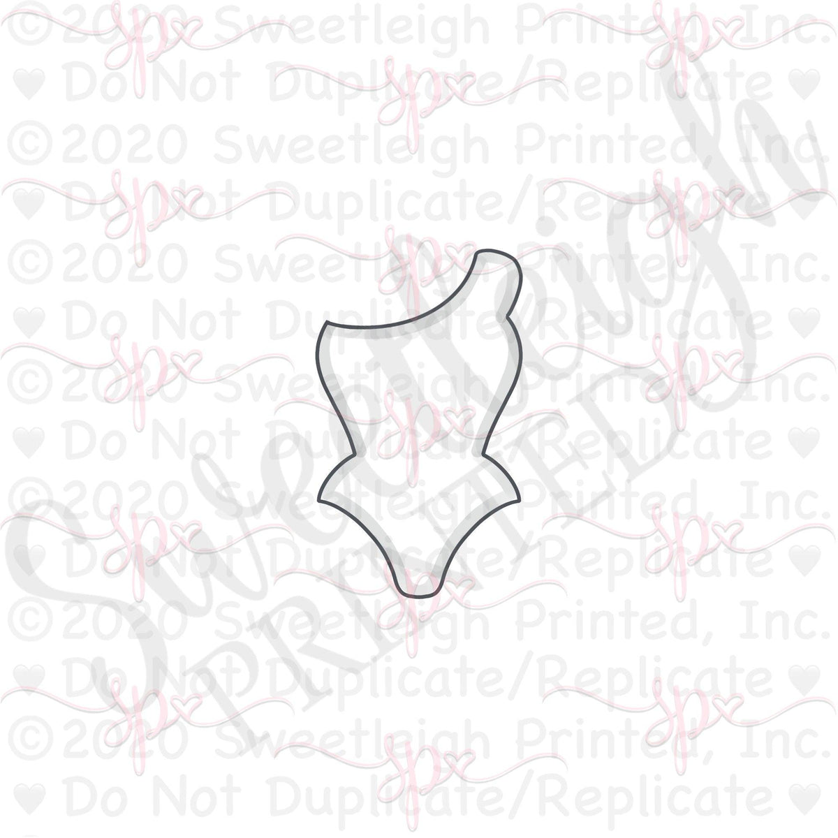 One Shoulder Bathing Suit  Cookie Cutter - Sweetleigh 