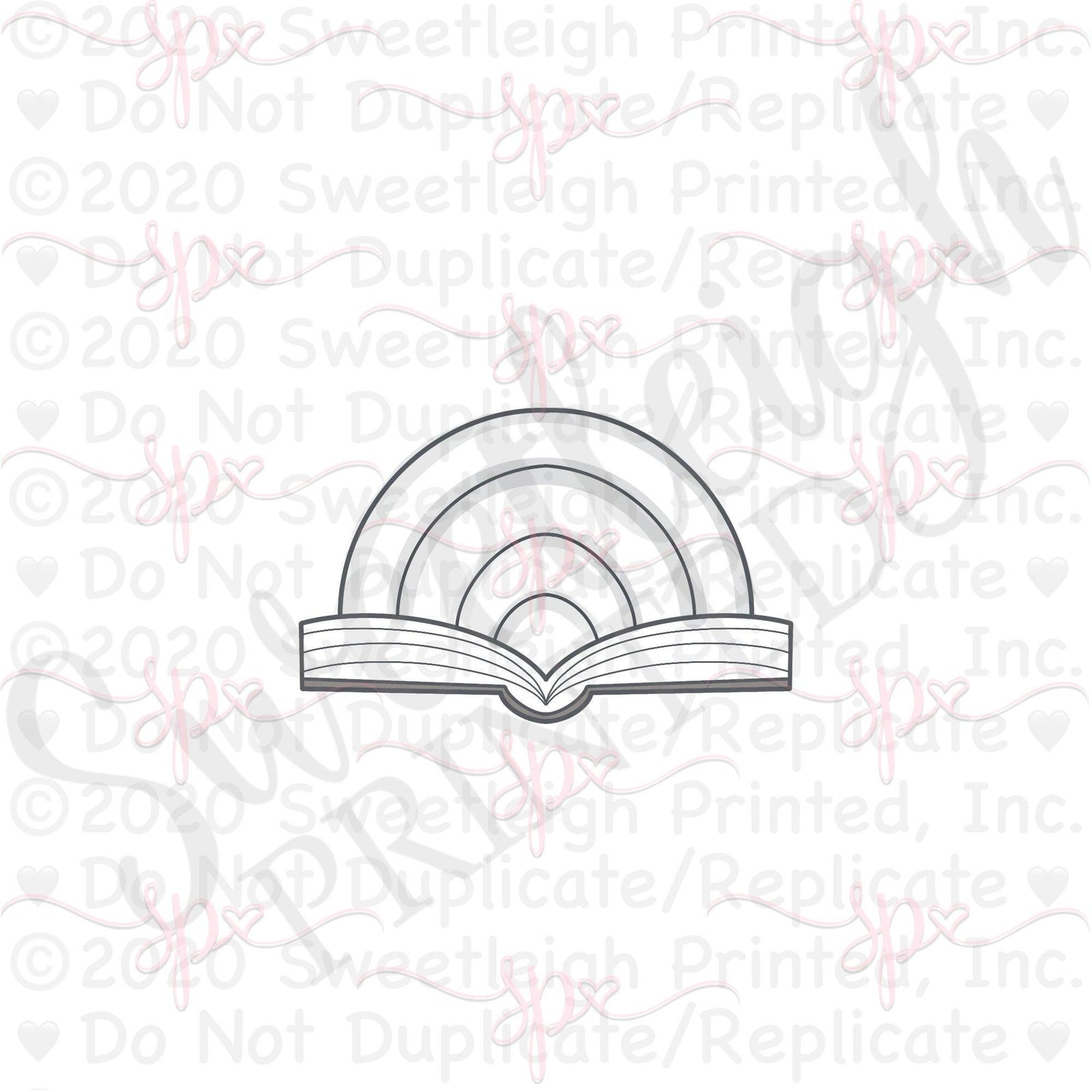 Open Book Plaque Cookie Cutter - Sweetleigh 