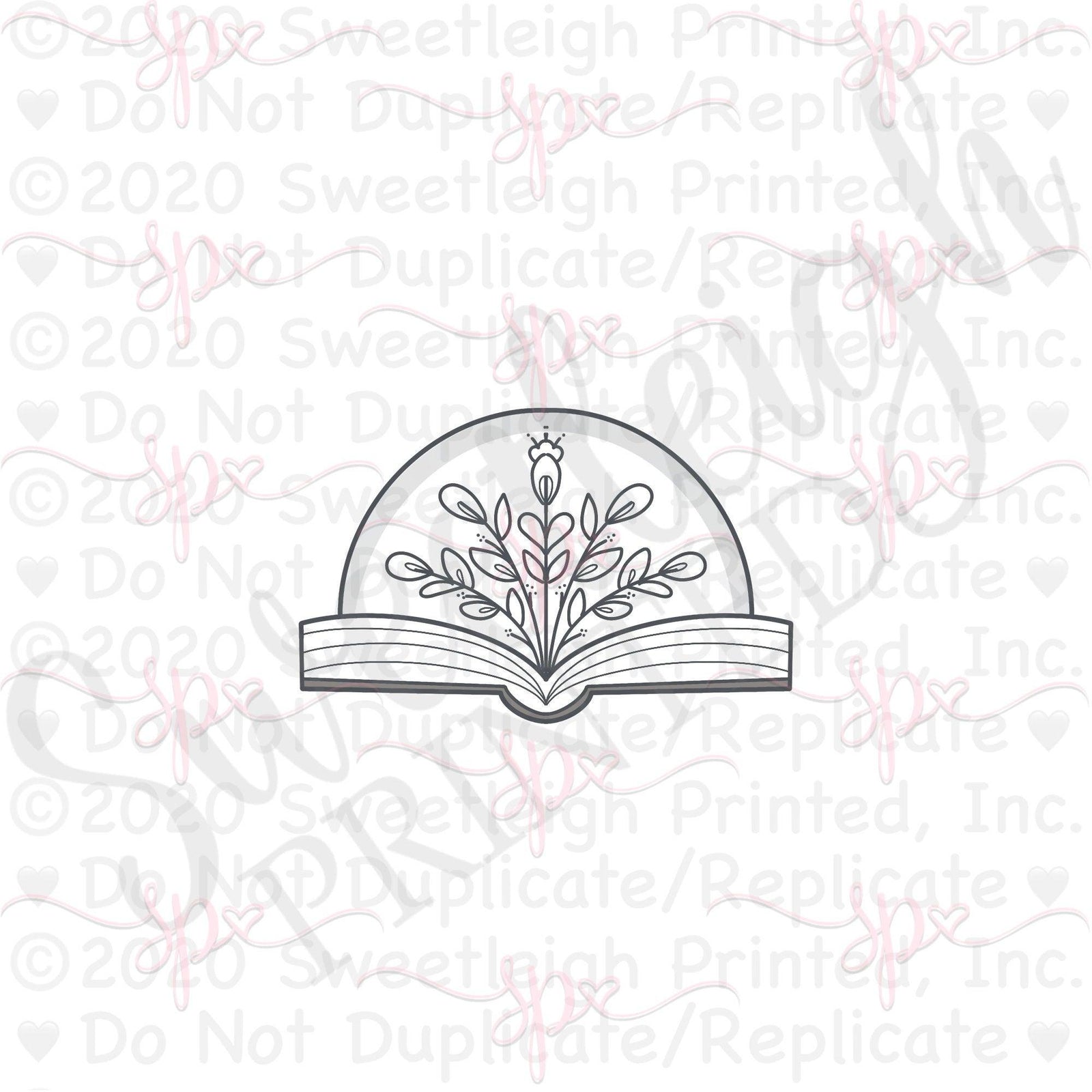 Open Book Plaque Cookie Cutter - Sweetleigh 