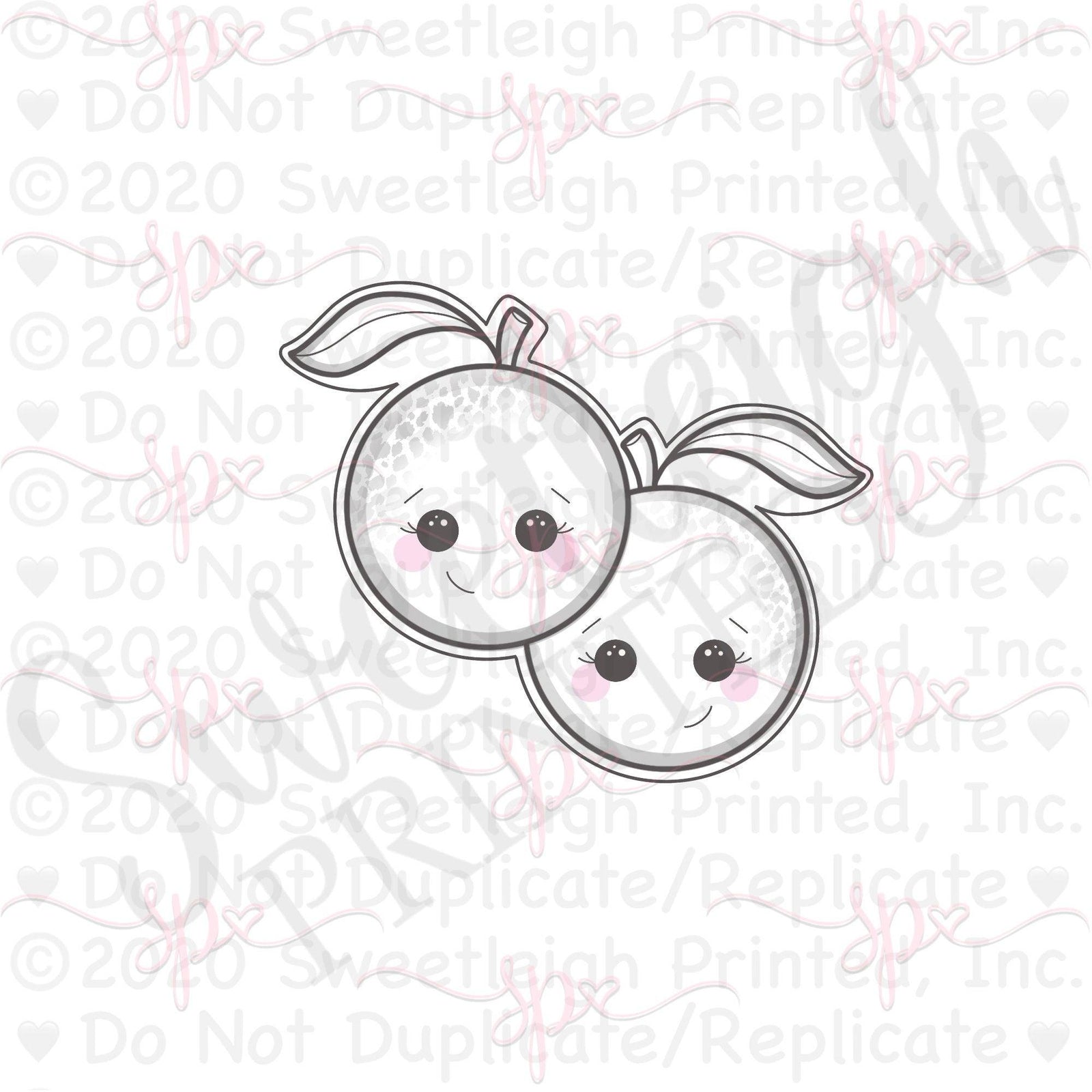 Orange Besties Cookie Cutter - Sweetleigh 