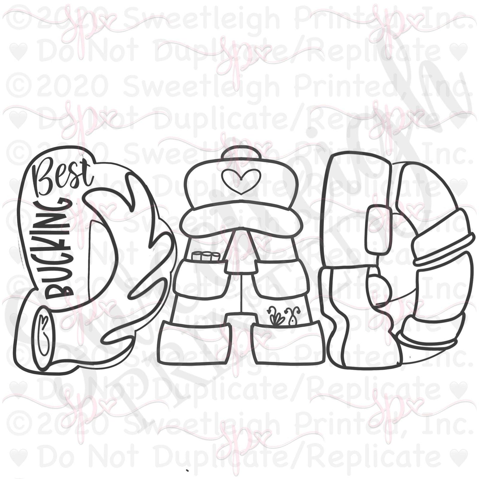 Outdoorsman DAD Letter Cookie Cutter Set - Sweetleigh 