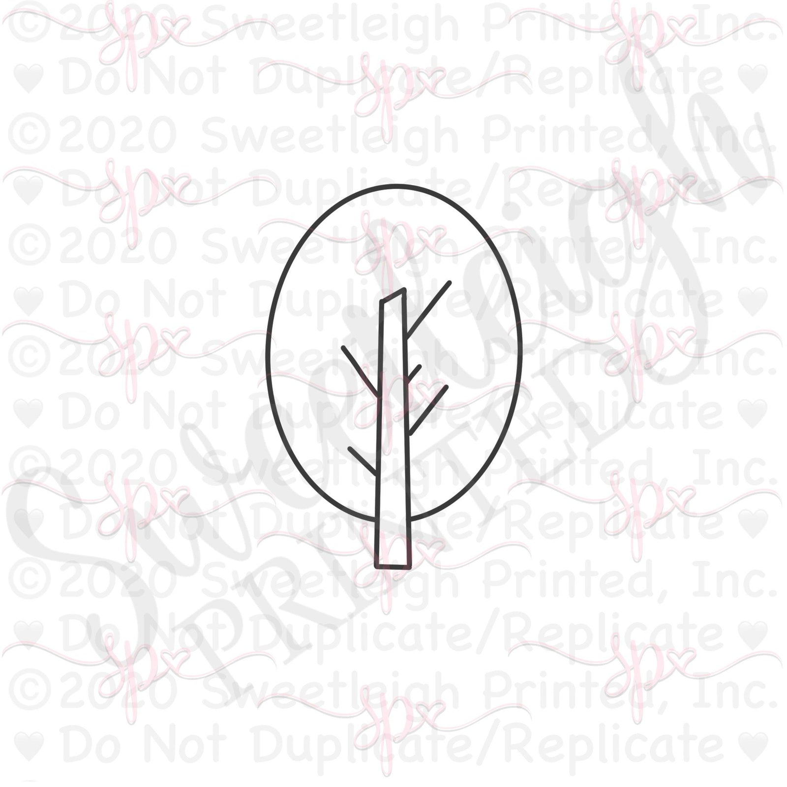 Oval Tree Leaf Cookie Cutter - Sweetleigh 