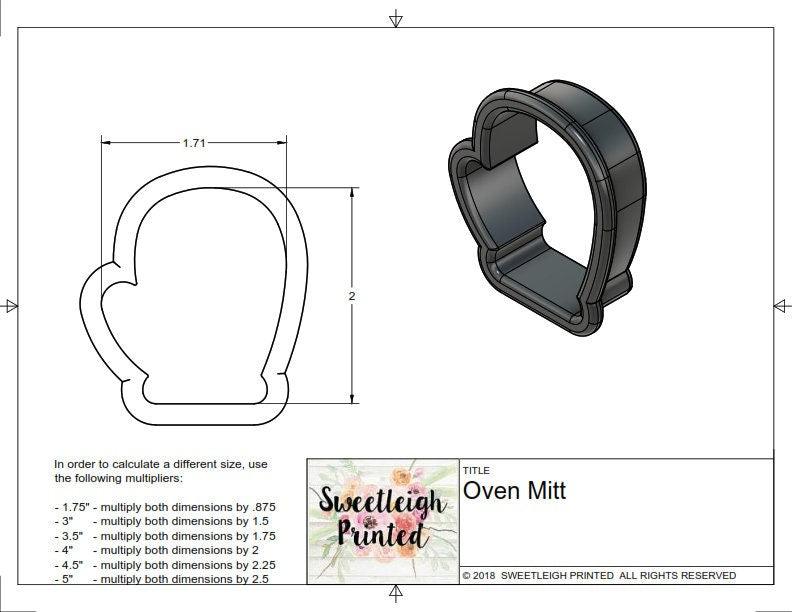 Oven Mitt Cookie Cutter - Sweetleigh 
