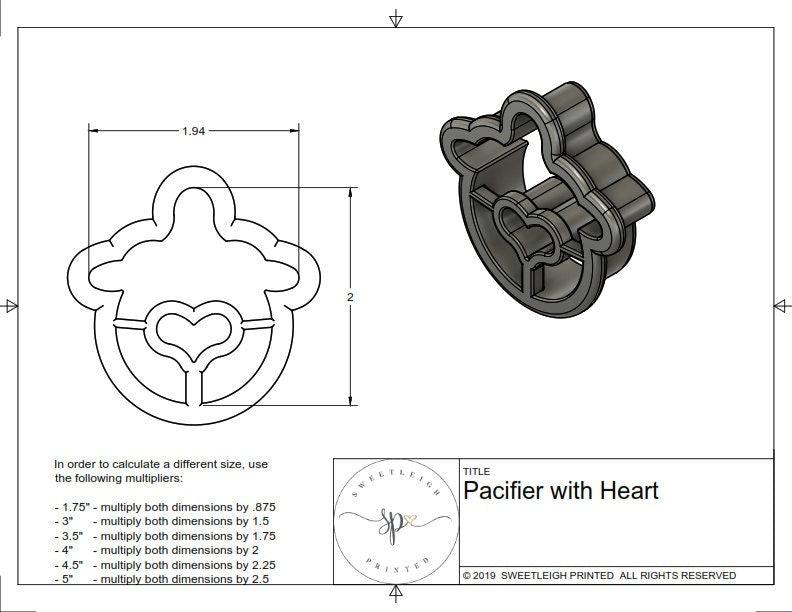 Pacifier with Heart Cookie Cutter - Sweetleigh 