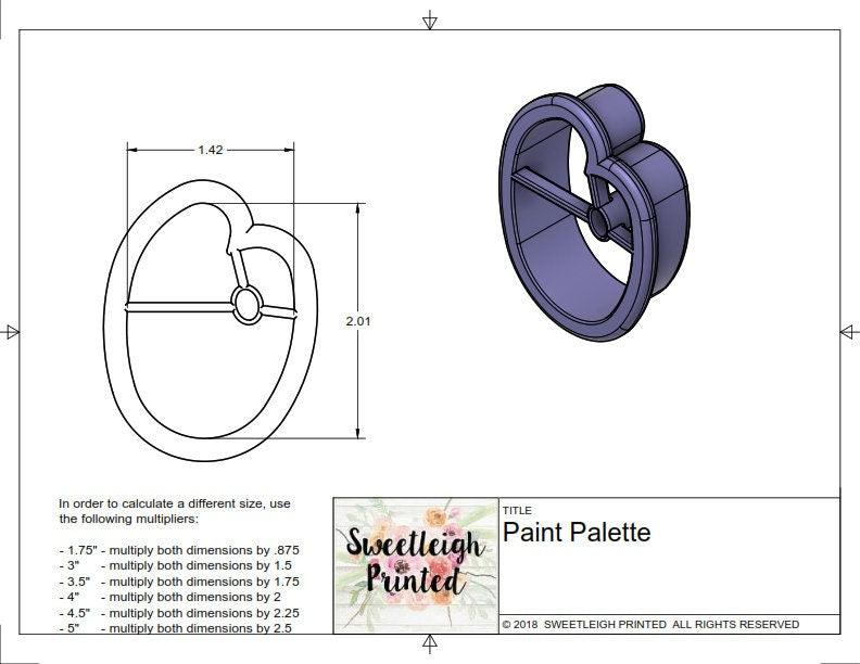 Paint Palette Cookie Cutter - Sweetleigh 
