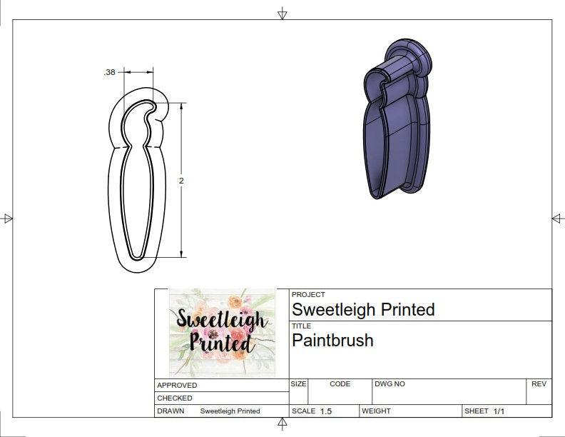Paintbrush Cookie Cutter - Sweetleigh 