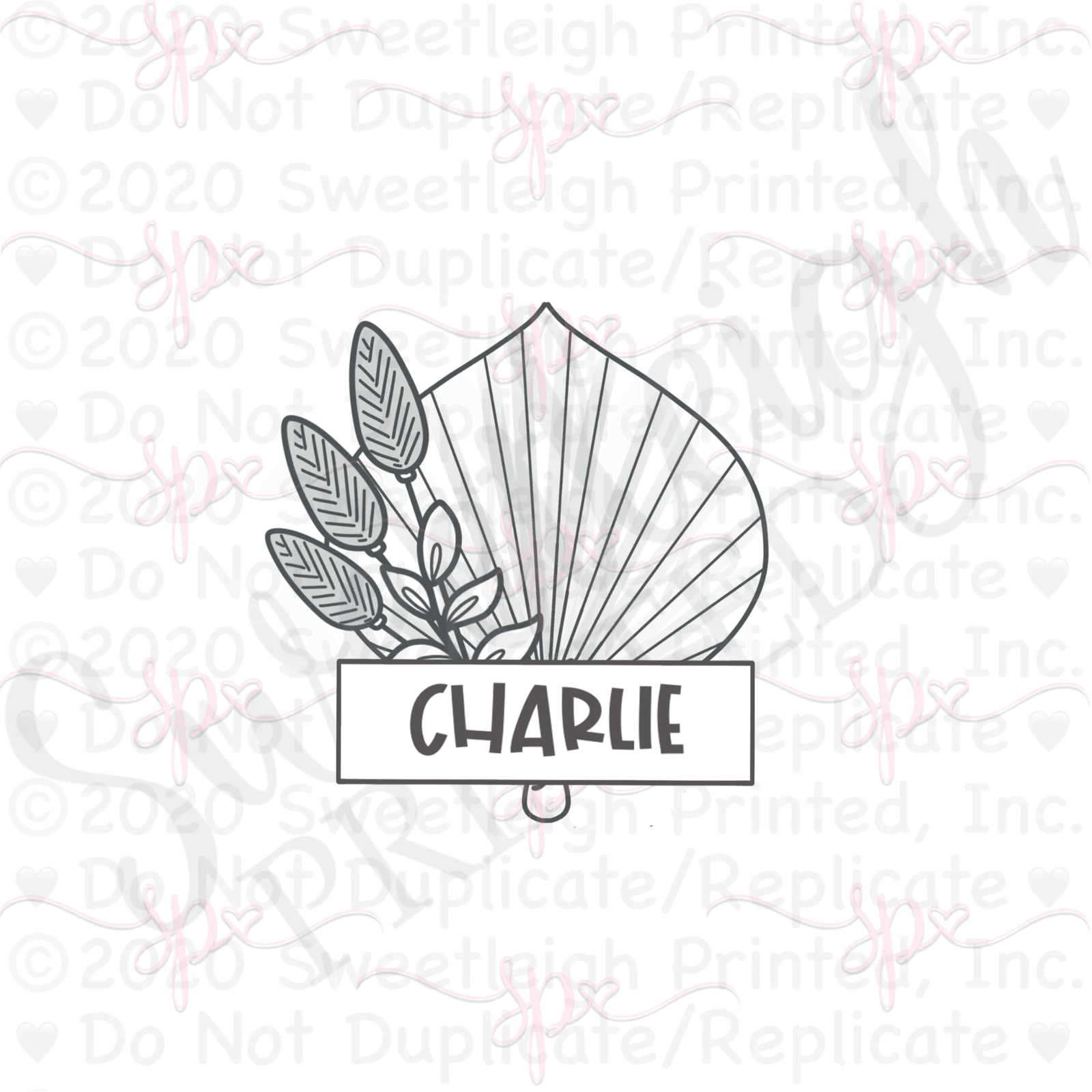 Pampas Place Card Cookie Cutter - Sweetleigh 