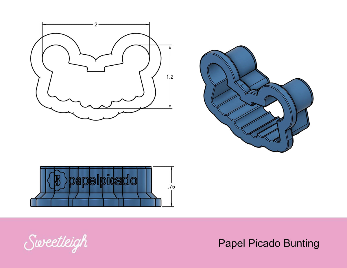 Papel Picado Bunting Cookie Cutter - Sweetleigh 