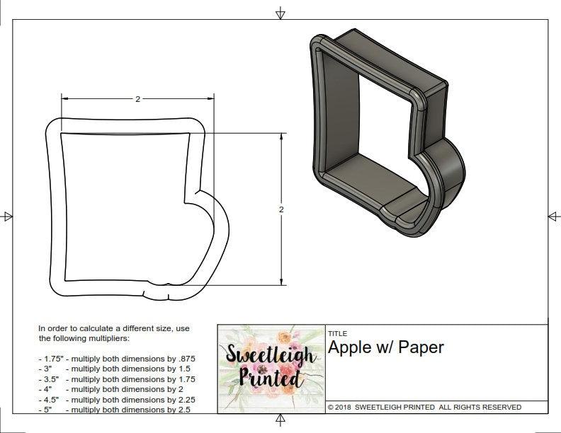 Paper with Apple Cookie Cutter - Sweetleigh 