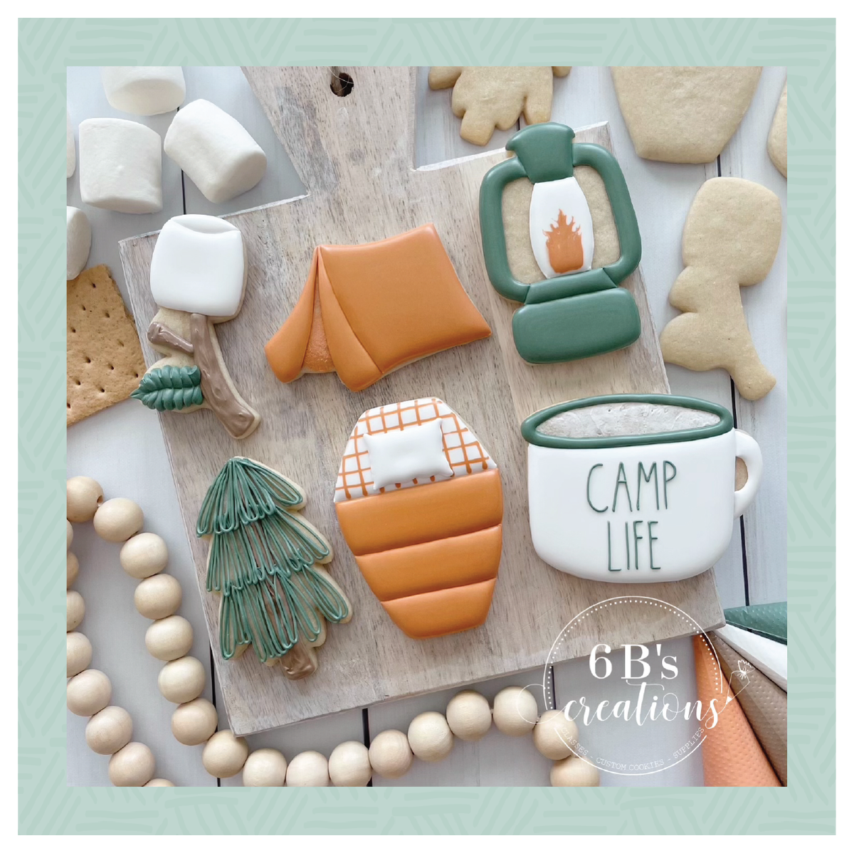 6 B&#39;s Creations Camping Teaching Partners Cookie Class Set