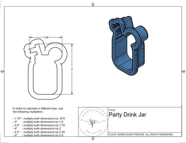 Party Drink Jar Cookie Cutter - Sweetleigh 