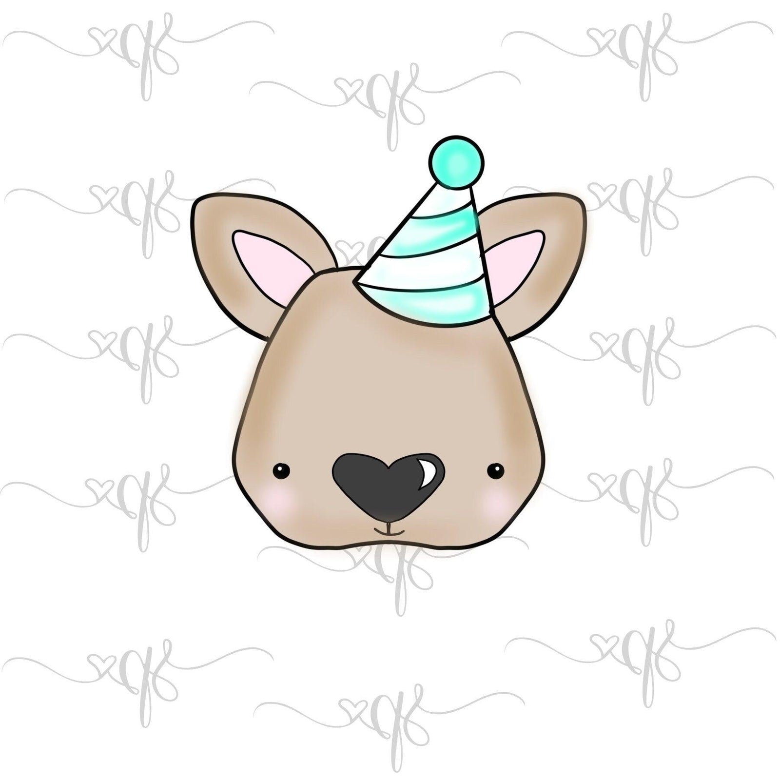Party Kangaroo Face Cookie Cutter - Sweetleigh 