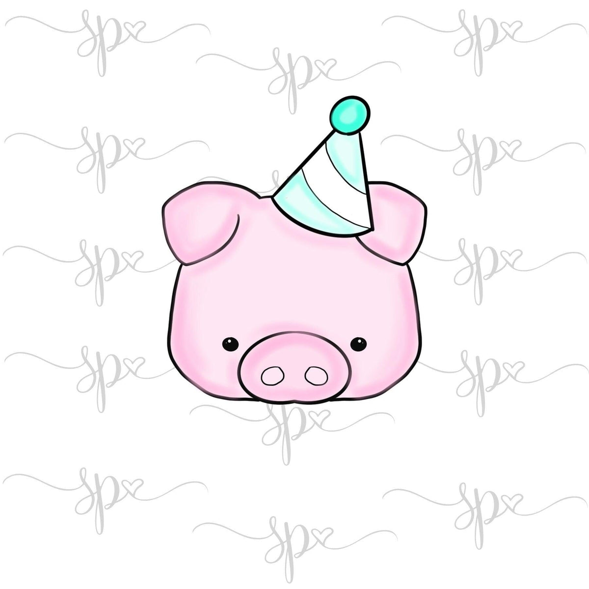 Party Pig Face Cookie Cutter - Sweetleigh 
