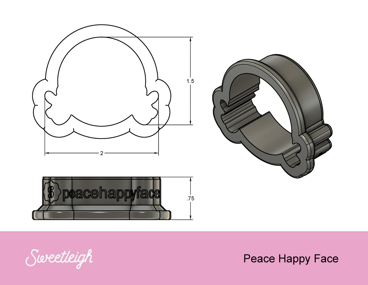 Peace Happy Face Cookie Cutter