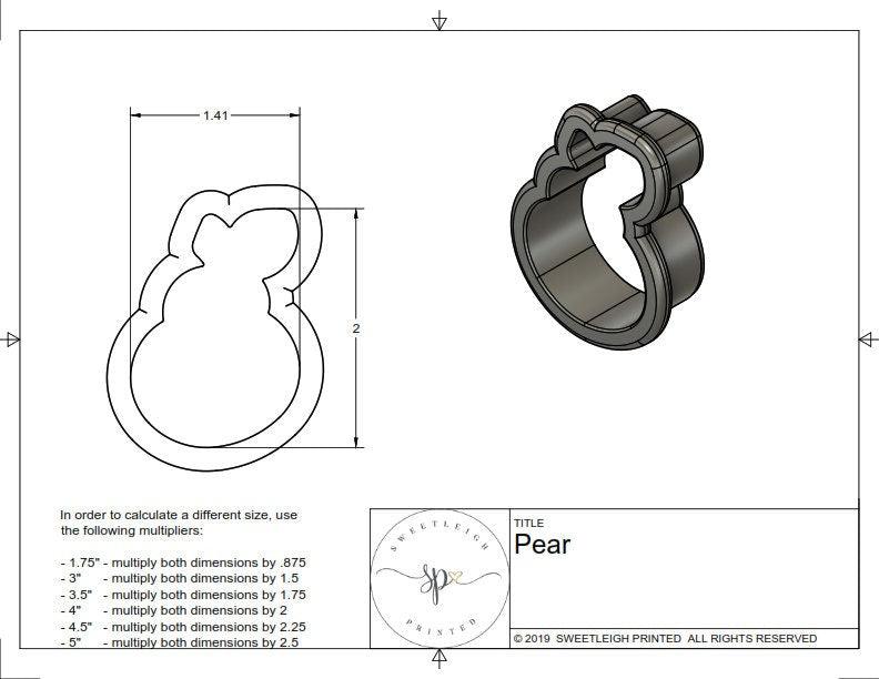 Pear Cookie Cutter - Sweetleigh 