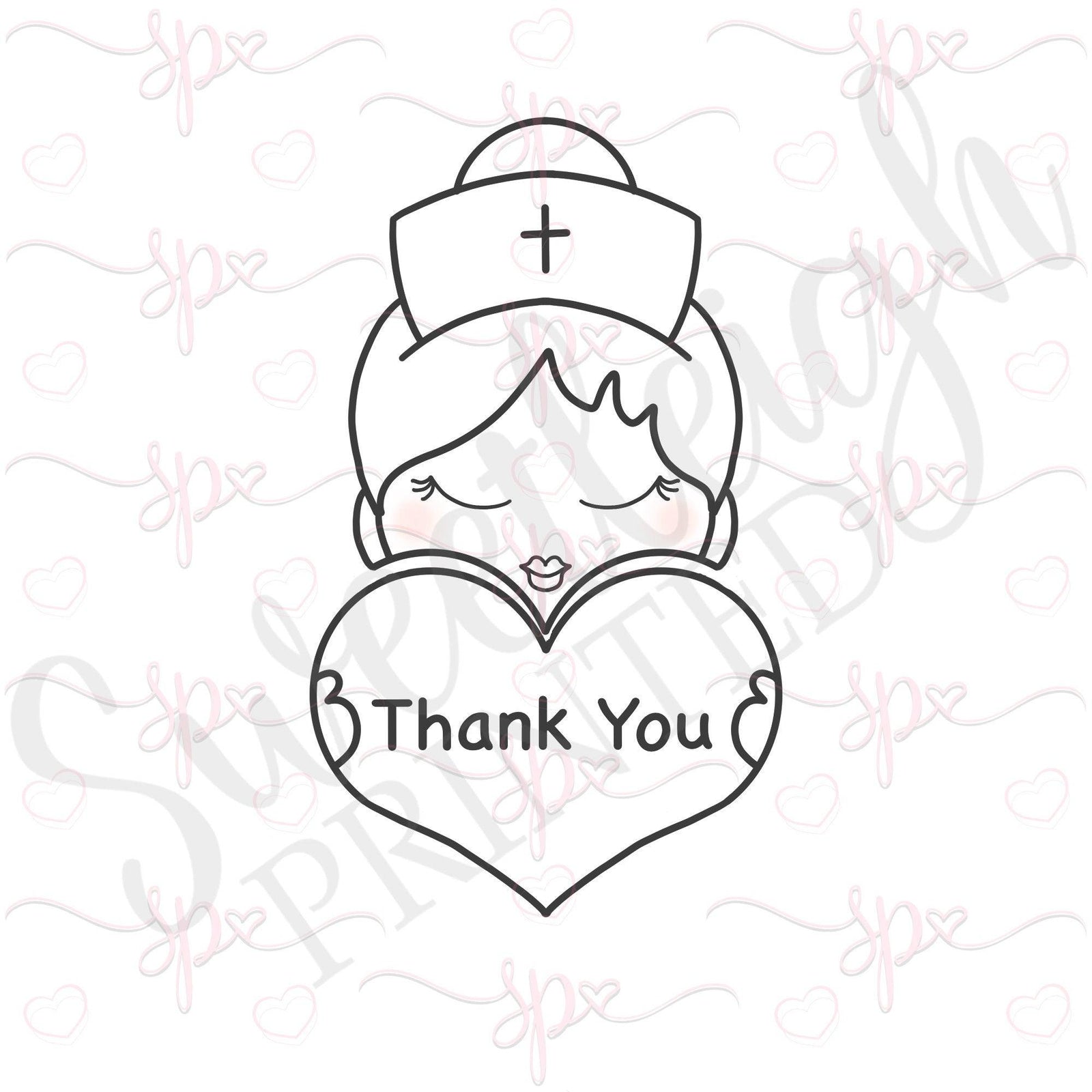 Peekaboo Nurse 2 Piece Cookie Cutter Set - Sweetleigh 