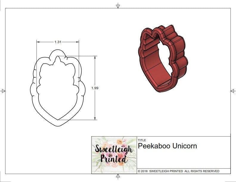 Peekaboo Unicorn Cookie Cutter - Sweetleigh 