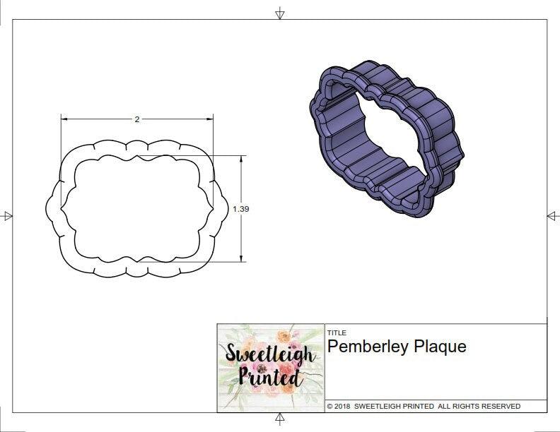 Pemberley Plaque Cookie Cutter - Sweetleigh 