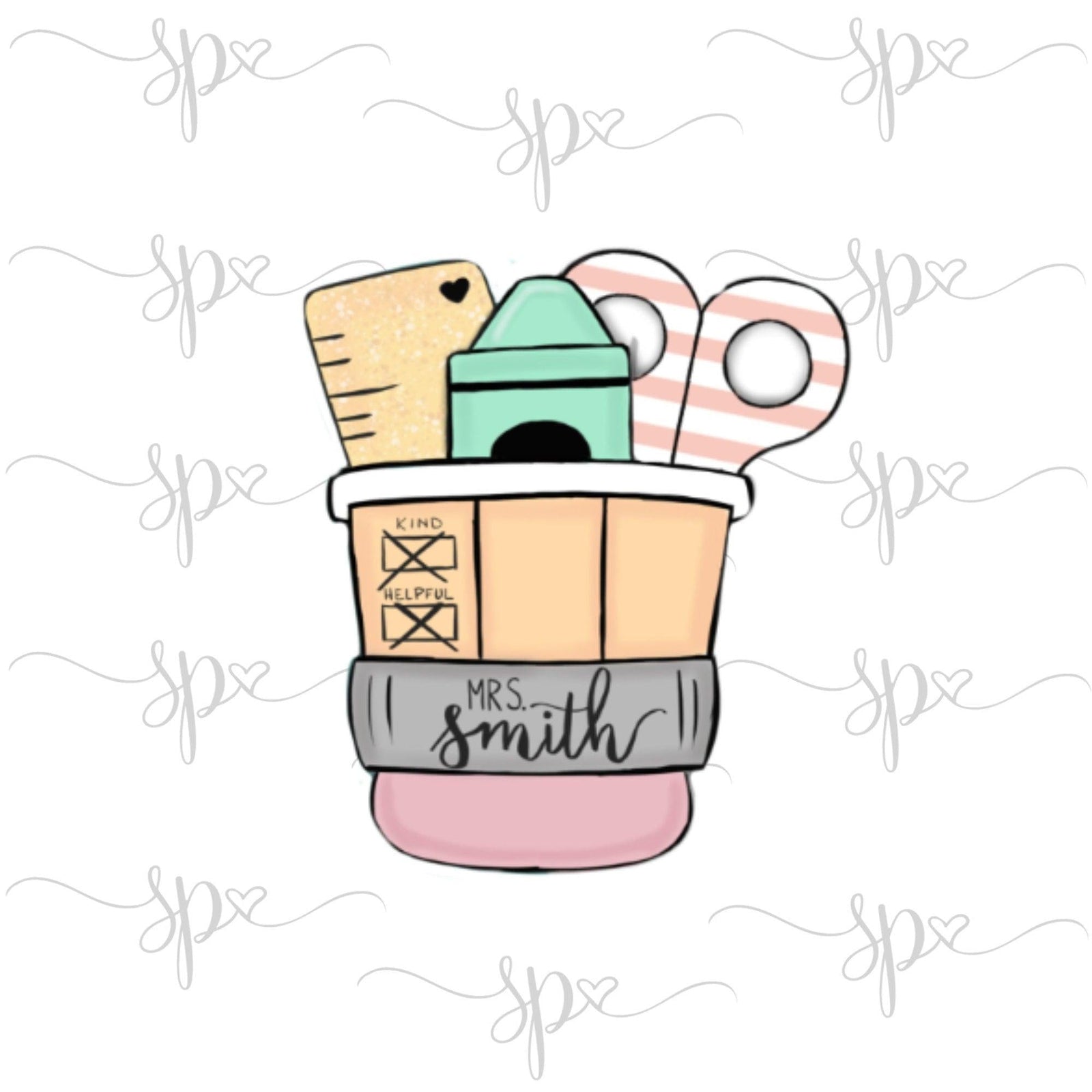 Pencil Cup Cookie Cutter by Lady Milkstache - Sweetleigh 