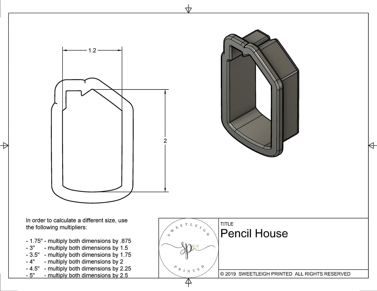 Pencil House Cookie Cutter - Sweetleigh 